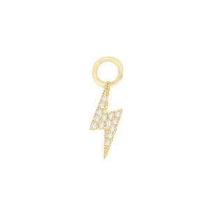 14K Gold Diamond Mini Lightning Bolt Charm 14K - Adina Eden's Jewels