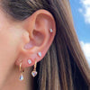  CZ Teardrop Hoop Earring 14K - Adina Eden's Jewels