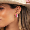  Colored Enamel Oval Hoop Earring - Adina Eden's Jewels