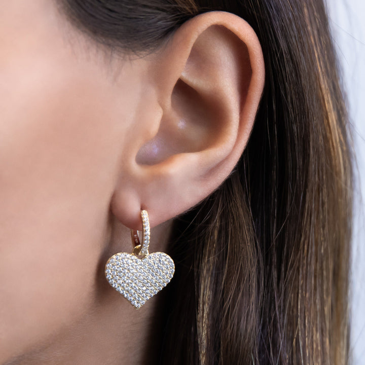  Pavé Heart Huggie Earring - Adina Eden's Jewels