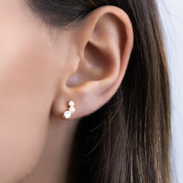  Curved Bezel Stud Earring - Adina Eden's Jewels
