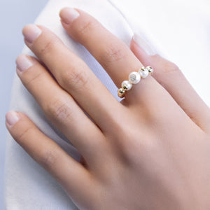  Pearl Trio Bead Ring - Adina Eden's Jewels