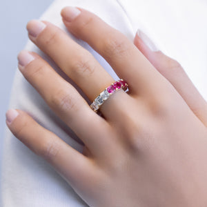  Two-Tone Princess Cut Band - Adina Eden's Jewels