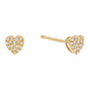 14K Gold / Pair Diamond Mini Heart Stud Earring 14K - Adina Eden's Jewels