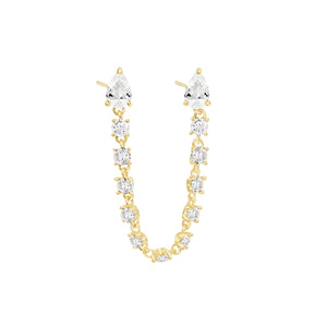 Gold Multi Marquise Chain Stud Earring - Adina Eden's Jewels
