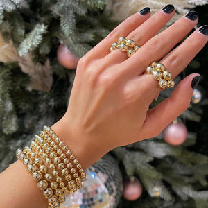 Puffed Beaded Ball Ring - Adina Eden's Jewels