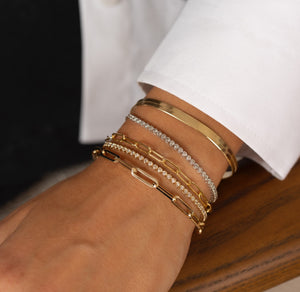  Large Paperclip Chain Bracelet 14K - Adina Eden's Jewels