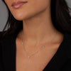  Dangling Mother Of Pearl Heart Charms Necklace 14K - Adina Eden's Jewels
