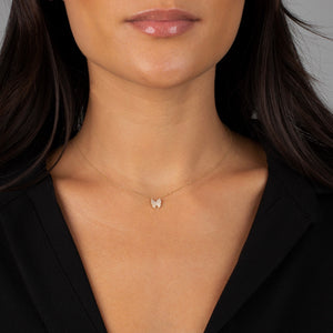  CZ Pave Butterfly Necklace 14K - Adina Eden's Jewels