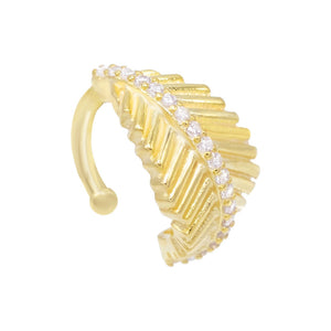 Gold Leaf Ear Cuff - Adina Eden's Jewels