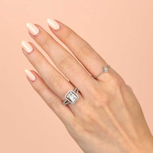  Emerald Diamond Illusion Ring 14K - Adina Eden's Jewels