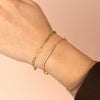  Thin Gemstone X Tennis Link Bracelet 14K - Adina Eden's Jewels