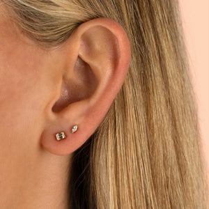  Diamond Marquise Threaded Stud Earring 14K - Adina Eden's Jewels