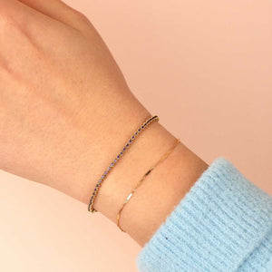  Thin Bars x Singapore Bracelet 14K - Adina Eden's Jewels