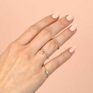  Diamond Heart Dangle Ring 14K - Adina Eden's Jewels