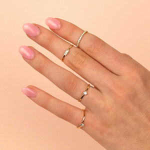  CZ Teardrop Band 14K - Adina Eden's Jewels