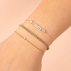  Diamond Princess Cut Mama Bracelet 14K - Adina Eden's Jewels