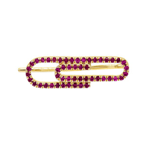 Magenta / Single Diamond Clip Ear Climber 14K - Adina Eden's Jewels