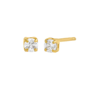 Gold / Pair / 2MM Itty Bitty Solitaire CZ Stud Earring - Adina Eden's Jewels