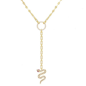 Gold Snake Lariat - Adina Eden's Jewels