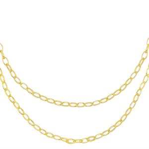 Gold Double Chain Link Necklace - Adina Eden's Jewels