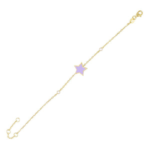 Lilac Enamel Star Bracelet - Adina Eden's Jewels