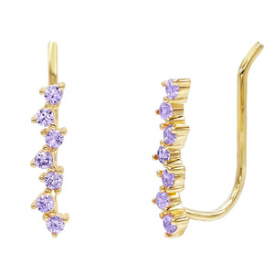 Lilac Colored Pastel Ear Climber - Adina Eden's Jewels