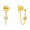 14K Gold Diamond Chain Stud Earring 14K - Adina Eden's Jewels