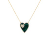 Malachite Jumbo Pavé Colored Gemstone Double Heart Necklace - Adina Eden's Jewels