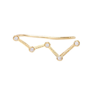 14K Gold / Single Bezel Ear Climber 14K - Adina Eden's Jewels
