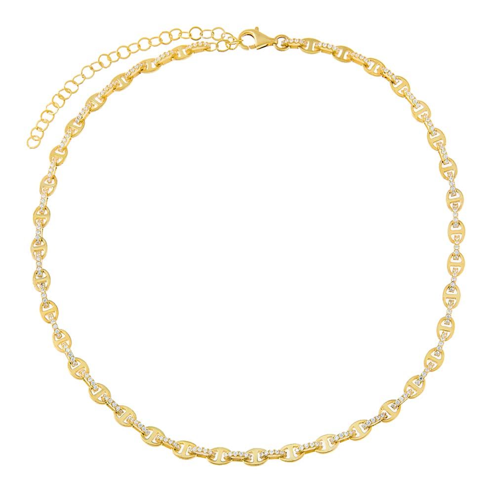 Gold Mini Mariner Pavé Choker - Adina Eden's Jewels