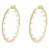 Pearl White Pearl CZ Hoop Earring - Adina Eden's Jewels