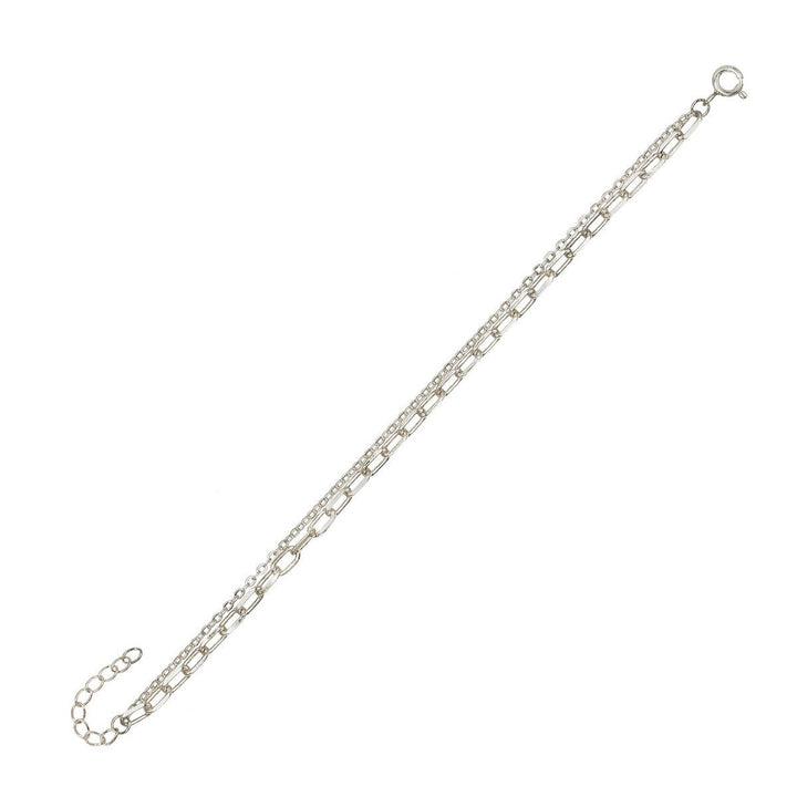 Silver Oval Link X Chain Anklet - Adina Eden's Jewels