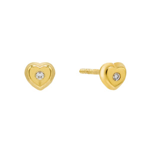  Diamond Heart Stud Earring 14K - Adina Eden's Jewels
