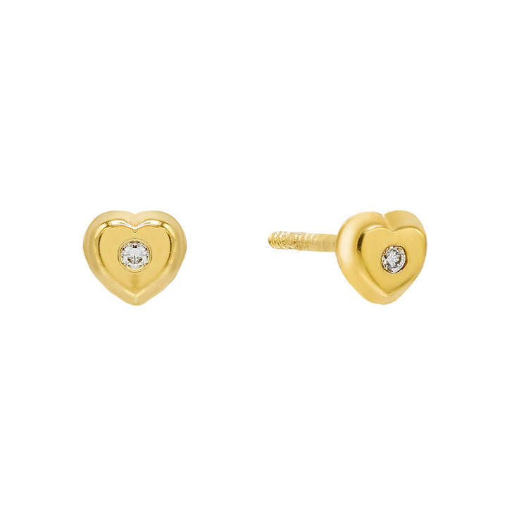  Diamond Heart Stud Earring 14K - Adina Eden's Jewels