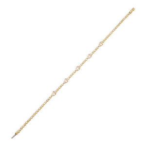 14K Gold Teardrop x Round Diamond Tennis Bracelet 14K - Adina Eden's Jewels