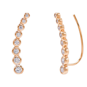 Rose Gold Bezel Ear Climber - Adina Eden's Jewels