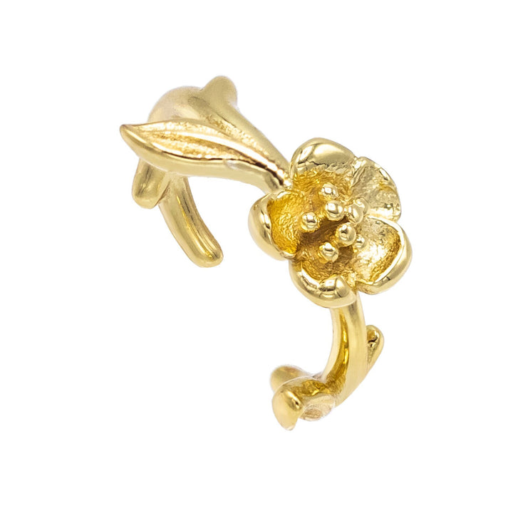 Gold Flower Ear Cuff - Adina Eden's Jewels