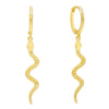 Gold Dangling Serpent Huggie Earring - Adina Eden's Jewels