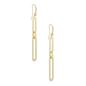 14K Gold Large Paperclip Threader Drop Earring 14K - Adina Eden's Jewels