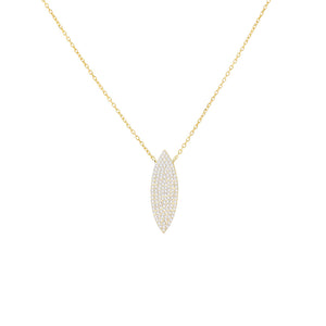 Gold Large Pavé Teardrop Necklace - Adina Eden's Jewels