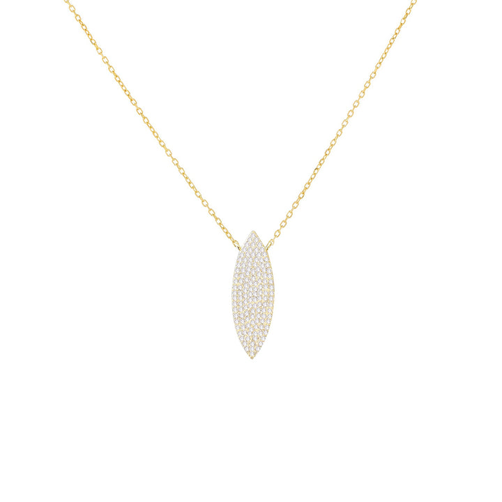Gold Large Pavé Teardrop Necklace - Adina Eden's Jewels
