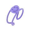 Lilac Smiley Face Twist Adjustable Ring - Adina Eden's Jewels