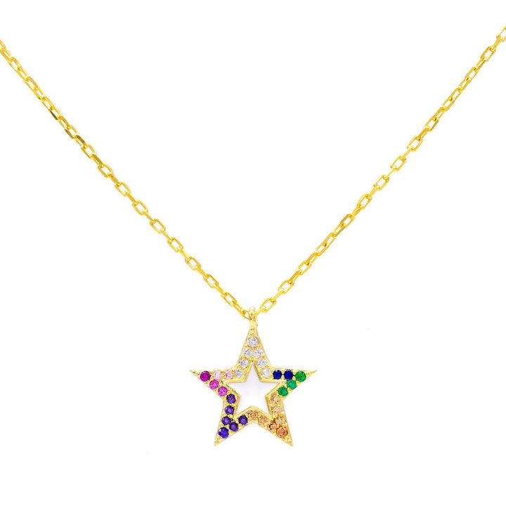 Multi-Color Enamel Star Necklace - Adina Eden's Jewels