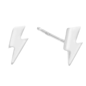 Silver Lightning Bolt Stud Earring - Adina Eden's Jewels