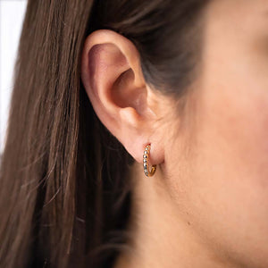  Beaded Huggie Earring 14K - Adina Eden's Jewels