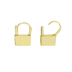 Gold Lock Huggie Earring - Adina Eden's Jewels