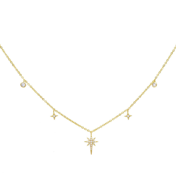 Gold Starburst Bezel Necklace - Adina Eden's Jewels