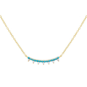 Turquoise Bar Bezel Necklace - Adina Eden's Jewels