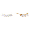 14K Gold / Single CZ Bar Stud Earring 14K - Adina Eden's Jewels